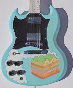 GIBSON USA SG SPECIAL 2006 LEFTY HAND PAINTED CURE AUTISM NOW DAN DEACON NYJELLY