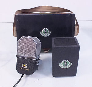 EMI 2350H HMV Vintage British RCA Ribbon Microphone with Yoke, Cable and Box