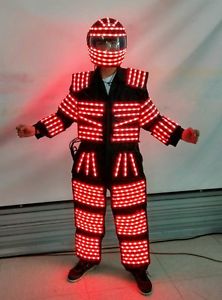 flashing led costumes robot RGB remote control led suit robot for stage dance.