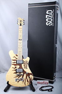 Sozo Z Series Laser Etched Natural Electric Guitar with Hardshell Case