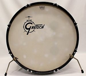 Vintage Gretsch Round Badge Bass Drum 16 X 24 Blue / Silver Sparkle