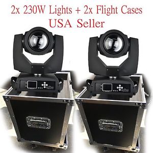 2x 230w Osram Beam 7R Moving head Lights Gobo 20ch16Prism + Free 2x Flight Cases