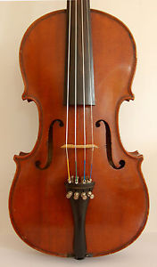 Antique Violin C1920 probably Mirecourt, French. LOB:358mm Old full size