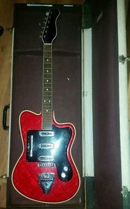 Vintage&Rare 1960s Eko RED shiny glitter celluloid Italian-made Electric Guitar