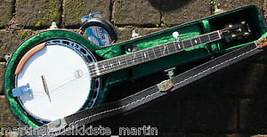 NEU Bishline Cimarron Walnut 5S Bluegrass Banjo Made in USA mit Case Wooden Arm