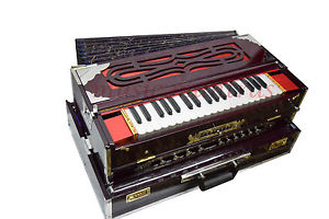 NEW SCALE CHANGER HARMONIUM TEAK WOOD BODY LIGHT MUSIC 9 SCALE BAJA 3 LINE 440