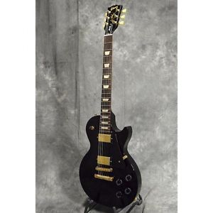 Gibson USA Les Paul Studio Ebony Gold Hardware Used Electric Guitar From Japan