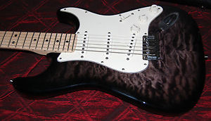 2016 Fender Deluxe Custom Shop Stratocaster AAAA Quilt/Birsdeye Trans Ebony MN