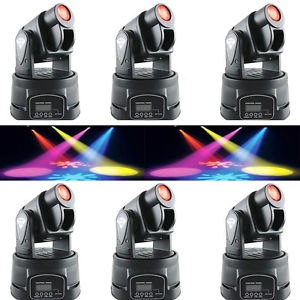 6X 15W LED Mini Moving Head Spot RGB Stage Lighting Gobos Club DJ Party Light