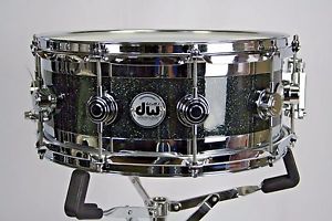 DW 14" x 6" Edge Snare Black Sparkle Maple Shell with Brass Edges Free AHEAD Bag