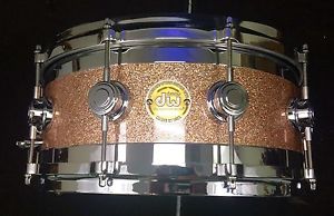 DW 14x6" Maple/Brass Edge Snare Champagne Die Cast Hoops!