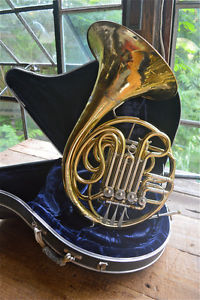 DOUBLE CONN 6D FRENCH HORN! Bb & F -  PLAYS AND LOOKS GOOD! BELL PATCHED!  $649