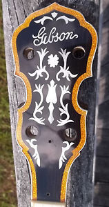 Gold Sparkle style 6 PLECTRUM neck for 20s Gibson 2 pc flange Mastertone banjo