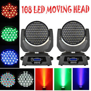 2pcs 108pcs 3W Led wash moving head Light Dj/RGBW Light/Party Led Lights/Moving