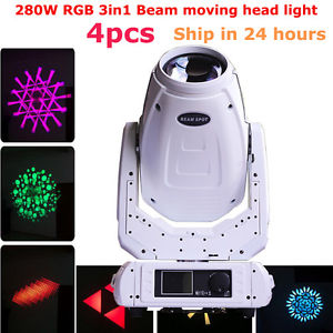 Big promotion 4pcs 280W 10R RGB beam spot wash 3in1 moving head light withe case