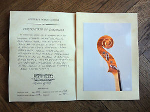 Violin MARIO GADDA, MANTOVA 1989 with CERTIFICATE italian old violino antico