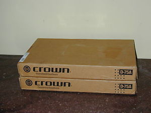 2 NEW CROWN D75A AMPLIFIERS MATCHED PAIR 110W MONO Consecutive Serial Numbers!