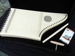 Veeh Harfe Standard Rosette Tasche Noten Schlüssel Fuß wie neu Zither Stimmgerät