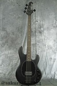 Used STERLING BY MUSICMAN RAY34 STEALTH BLACK W/Softcase Free Shipping CE118
