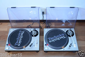 Pair Technics SL-1200MK3D SL-1200MK3D-S silver color DJ Turntable w/ Box