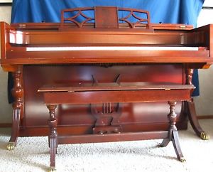 BALDWIN ACROSONIC UPRIGHT DUNCAN PHYFE INSPIRED STYLE PIANO