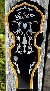 Gold Sparkle style 6 conversion neck for 20s Gibson 2 pc flange Mastertone banjo