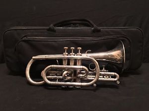 Getzen Capri Silver Cornet with case and mouthpiece