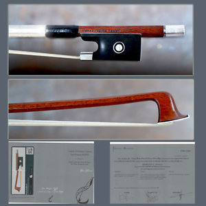 A fine French violin bow Louis Morizot fr., silver mounted, Raffin certificate !