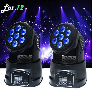 12x 100W RGBW 7 LED Moving Head Light DMX512 DJ XMAS Disco Stage Party Lighting