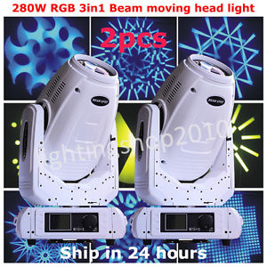 Hotsale 2pcs 280W 10R RGB 3in1 beam moving head light spot wash effect for stage