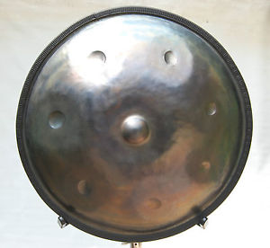 Handpan  gamme integral en La ,in A, 7notes  +ding , acier brut