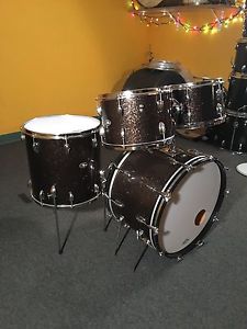 Vintage Slingerland Black Sparkle 70s Drum Set 22/16/13/12 Avanti Bass