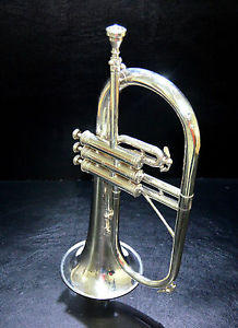 ANTOINE COURTOIS SILVER FLUGELHORN-PARIS,FRANCE+CASE~EXCELLENT PLAYING CONDITION
