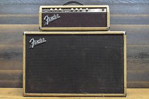 Vintage 1962 Fender Bassman 6G6-A Brownface Blonde Tolex Amplifier w/ 2x12 Cab