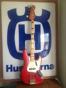 1973 Fender Jazz Bass Dakota Red Natural Ash Stars Guitars Bridge Precision P J
