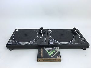 Technics SL-1200 MK5  PAIR Turntables w/ Novation Dicer  in very good condition