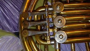 Antique Double French horn made by C. F. Schmidt with provenance