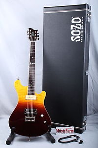 Sozo Z Series Z7 Vintage Electric Guitar with P90 and Case Tobacco Fade