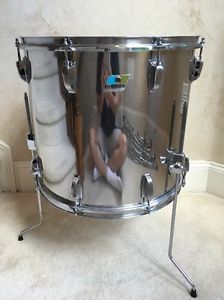 Vintage 70s Ludwig Stainless Steel 18 x 16 Inch Floor Tom Drum