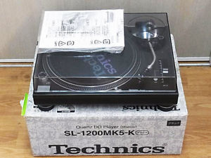 Technics SL-1200mk5 Black DJ Turntable Perfect work w/Original Box, Dust Cover
