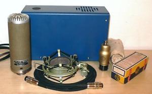 Vintage TELADI K47 N tube microphone w. PSU / Germany 1954