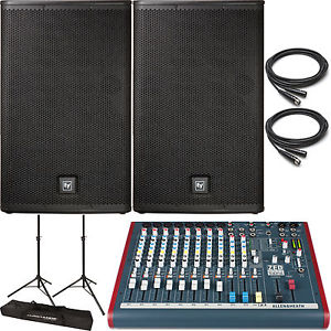 2x Electro-Voice ELX115P 15" Powered Speakers + Allen & Heath ZED60-14FX Mixer