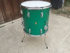 1960's Ludwig 16" Floor Tom Drum- Rare Green Sparkle-  Great Condition!!