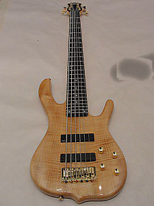 KEN SMITH DESIGN KSDB6 BURNER DELUXE 6 STRING ELECTRIC BASS GUITAR FLAME TOP NAT