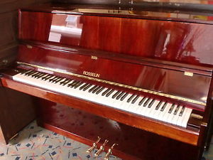 ROSSELIN piano small mohogany overstrung  can deliver! £450 buy now 3 PEDALS
