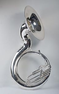 TEMPEST BBb SILVER PLATED SOUSAPHONE METAL VALVE GUIDES & BRACING CASE w WHEELS