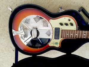 National Resolectric Resophonic Guitar and Fitted Case - EXCELLENT