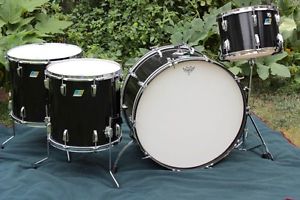 Vintage 1978-79 Ludwig B/O Drum Set: 26/14/16/18 Black Cortex Bonham Sizes. Wow!