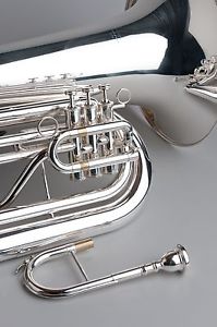 BBb TEMPEST MARCHING TUBA 4/4 FULL SIZE LARGE BELL SILVER PLATED ERGONOMIC