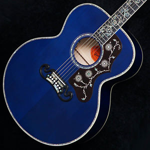 Free Shipping Gibson Limited Edition SJ-200 Quilt Vine Viper Blue AcousticGuitar
